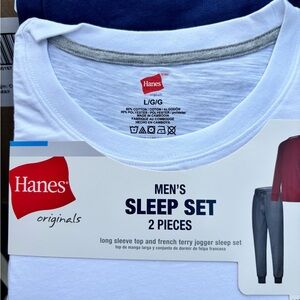 Hanes Originals Men's White and Gray Sleep Set
